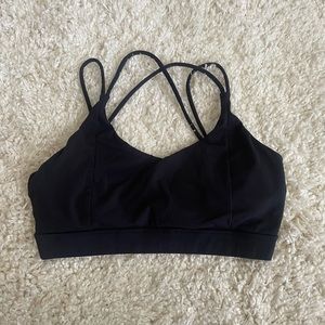 Born primitive black open cross back sports bra